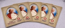 Pope Saint John Paul II Blessed Holy Prayer Card Cloth Touched His Relic LOT X5 picture