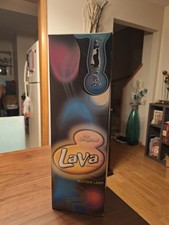 Vintage 90s Lava Lite Psychedelic Swirl Lamp Purple White Marble Model 7409 &Box picture