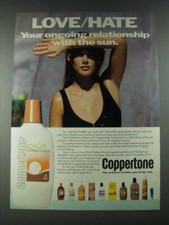 1987 Coppertone Lite Tanning Lotion Ad - Love/Hate picture