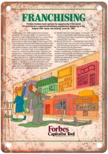 Vintage 1987 FORBES Capitalist Tool FRANCHISING Ad Reproduction Metal Sign Z411 picture