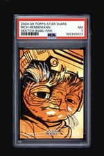 Topps 2024-26 Star Wars PSA 7 Babu Frik Sketch Auto Rich Hennemann RARE COLOUR picture