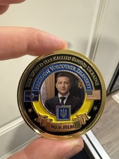 President Zelenskyy Ukraine Challenge Coin WAR HERO 2022 Invasion Map NATO USA picture