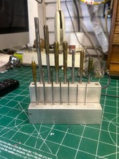 MACHINIST HmShf TOOLS LATHE MILL Machinist Set of Reamers in Bench Top Holder picture
