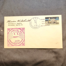Apollo 17 Recovery Cover USS Ticonderoga DEC 19 1972 Facsimile Harrison Schmitt picture