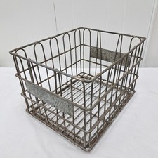 Vintage Philadelpia Aristocrat Milk Heavy Galvanized Metal Wire Milk Crate picture
