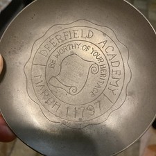 VTG 1950’s Deerfield Academy Metal Plate “Be Worthy of Your Heritage” Rossiter picture