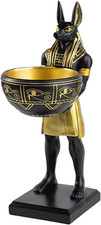 Anubis Statue with Bowl â 10â Egyptian God Resin Decor for Home or Office picture