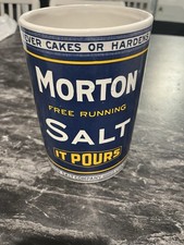 Original Morton Salt Ceramic Kitchen Utensil Canister 