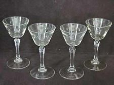 4 Vintage Liquor Cocktail Etched Dot Glasses by Libbey Glass Stemware picture