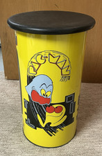 Vintage 1980 Pac-Man Metal Garbage Trash Can w/Lid Bally Midway 19