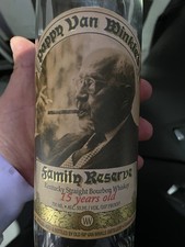 UNRINSED RARE Pappy Van Winkle 15 Year Old Family Reserve 107 Proof EMPTY Bottle picture