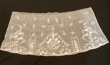 Antique Handmade Brussels Belgian PRINCESS LACE Trim Salvage 10” Wide FLOUNCE picture