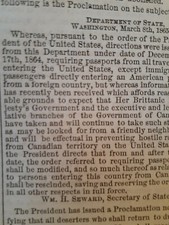 Civil War Newspapers- PRESIDENT LINCOLN'S DESERTERS POLICY AND  IMMIGRANT POLICY picture