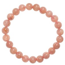 CHARGED Natural Strawberry Quartz Crystal 6mm Bracelet + Selenite Heart picture