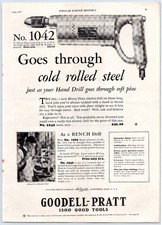 Goodell-Pratt No 1042 Electric Drill Toolsmiths Greenfield MA 1927 Print Ad picture