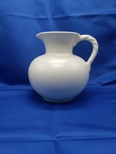 Creamy White Royal Haeger USA Pottery Pitcher, 28, Twisted Rope Handle picture