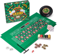 Brybelly Casino Night 4-In-1 Complete Game Set with Felts, Wheel, 100 Chips, Dic picture
