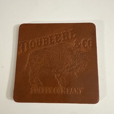 RL Double RL Hand Tooled Coaster 3 Inch Rare Vintage picture