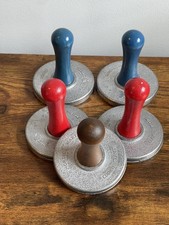 Nordic Ware Cast Aluminum Wooden Handle Christmas Cookie Stamps Set 5 4 Designs picture
