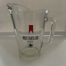Vintage Michelob Beer Glass Pitcher Anheuser-Busch Barware Heavy Duty picture