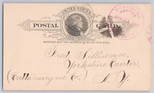 Yorkshire Center, NY One-Cent Jefferson postal card, Undivided Back 1881 picture