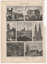 1874 Vict Printed Engraving, Railroad Bridge in Ratisbon, Regensburg, Germany picture
