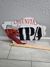  Lagunitas Ipa Metal Wall Sign Beer Bar Pub Dog Man Cave Miscut Htg Rare Brewery picture