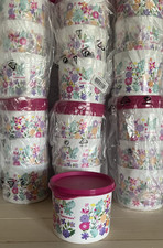 Tupperware WildFlowers Cannister Set of 3 - 2.5  Cup each container NEW picture