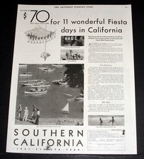 1931 OLD MAGAZINE PRINT AD, CALIFORNIA ALL-YEAR CLUB, VACATION BY THE PACIFIC picture