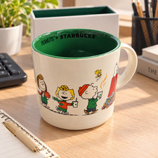 Starbucks Korea x Peanuts Pumpkin 2026 Snoopy Mug Tumbler Doll Pin Keychain picture
