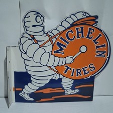 Michelin Tires Porcelain Enamel Sign 20x 17 Inches 2  Sides picture