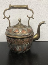 1700s Atq Turkish Islamic Middle Eastern Copper Nickel Brass Quran Ritual Teapot picture