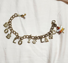 Vtg Boblo Island Souvenir Letter Charm Bracelet Detroit River Ontario Canada picture