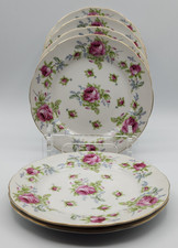 Lefton Elegant Rose Hand Painted Salad Plates ca 8 1/4