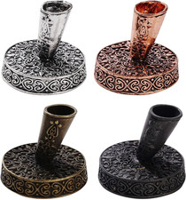 TXIN 4 Pieces Vintage round Metal Feather Pen Holder, Retro Feather Quill Dip picture