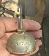 Brother Vintage Original Metal Sewing Machine Oil Can Oiler w/ Needle Spout picture