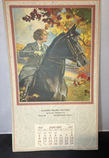 ANTIQUE 1927 Easling Filling Station Calendar picture