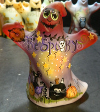 Fenton LE Hand Painted Be Spooky Ghost Figurine Kim Barley #6/13 (2019) Excel picture