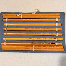 10 Railroad Railway Pencils #2 & #3 New York Central Pennsylvania Conrail Unused picture