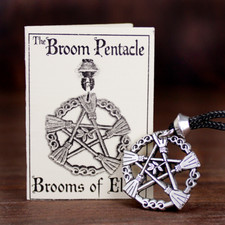 Brooms of Elder Pentacle Pendant Goddess Necklace Wicca Jewelry Pagan Talisman picture
