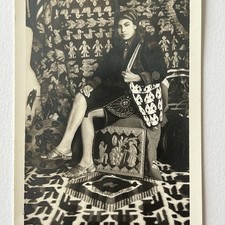 Antique RPPC Real Photograph Postcard Handsome Indigenous Man Tribal Bare Legs picture
