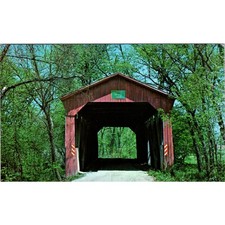 Craple Bridge 14-67-14 Putnam County IN Vintage Covered Bridge Postcard PD1 picture