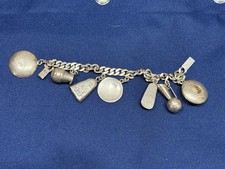 Vintage Mexico Tencha Southwestern Charms Sterling Silver Bracelet 1946-1955 925 picture