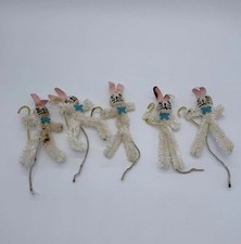 Vintage Chenille Pipe cleaner Animals 5 Rabbits Easter lot picture