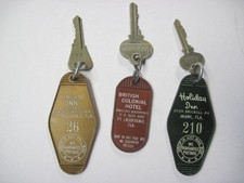Vintage Hotel Motel Room Keys & Fobs Miami & Ft Lauderdale Florida 3 key lot picture