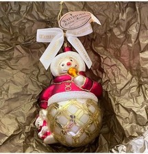 Vintage Waterford Festive Snowman Holiday Ornament picture