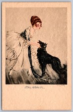DS1/ Artist Signed Postcard c1910 Art Deco Italian Icart Woman Dog 188 picture