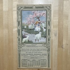 Antique 1918 Advertising Calendar Little Bo-Peep J.B. Caldon Concord NH Ephemera picture