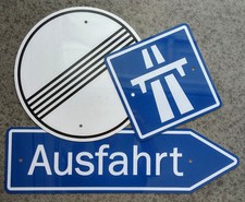 GERMAN AUTOBAHN SIGNS  / Three Piece Aluminum Set - ONE PRICE -   picture