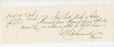 1859 L E Schoonmaker & Co. Signed Handwritten Receipt New York NY Davis *** picture